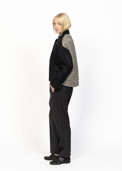The Cropped Jacket Black Wool - Bouclé Back