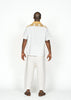 The André Shirt / White Poplin Cotton with Yellow Embroidery