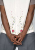 The André Shirt / Dark Brown with embroidered Flowers