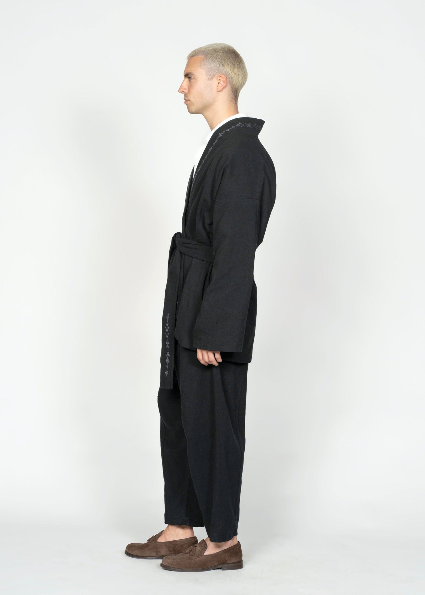 The Flamma Suit / Black with Dark Grey Embroidery