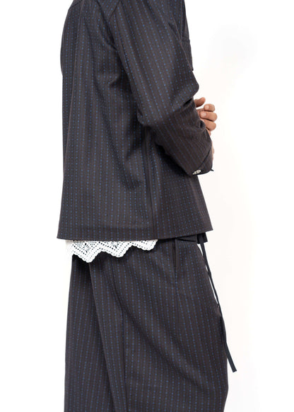 The Easy Suit Blue Pinstripe Wool