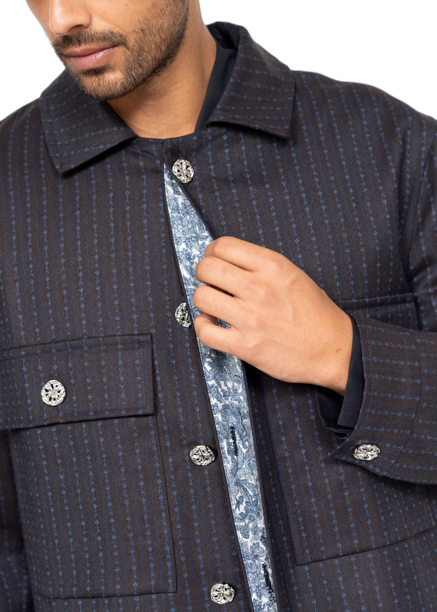 The Easy Suit Blue Pinstripe Wool