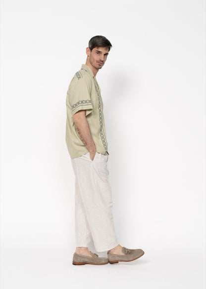 The André Shirt Handwoven Pistachio