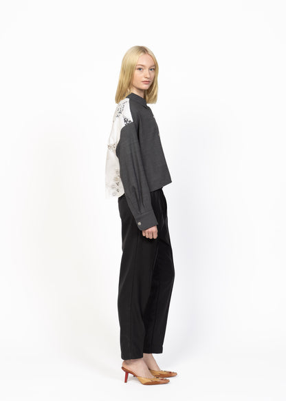 Her Lighweight Wool Shirt Dark Grey