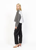 Her Lightweight Wool Shirt with Cotton Embroidered Back Light Grey