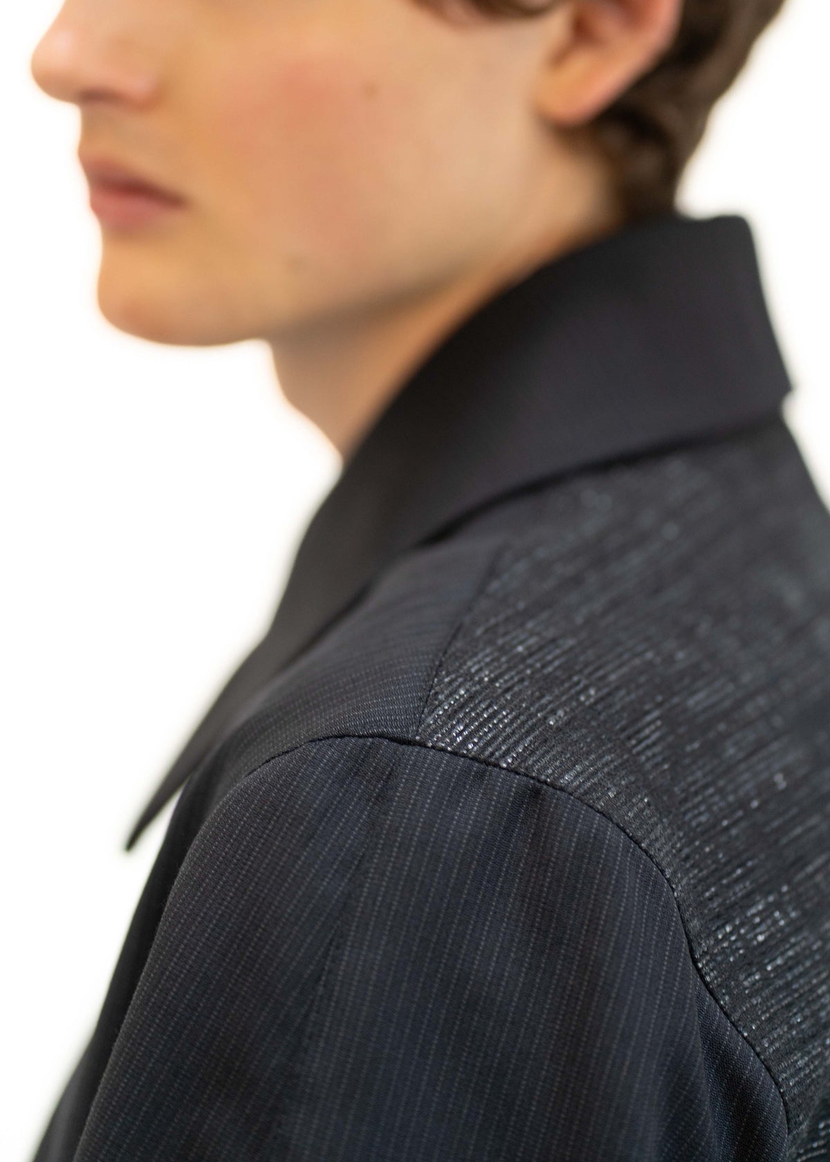 His Aviation Jacket Black - Bouclé Back