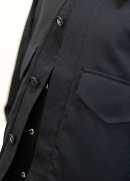 His Aviation Jacket Black - Bouclé Back