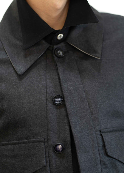 His Aviation Jacket Grey - Back Light Grey