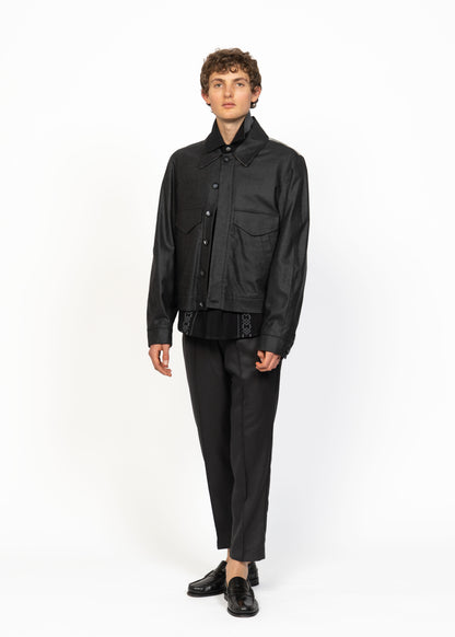 His Aviation Jacket Grey - Back Light Grey