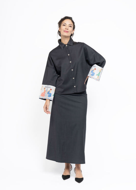 The Button Shirt Dark Grey