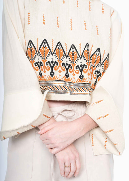 The Cropped Shirt / Greek Embroidery