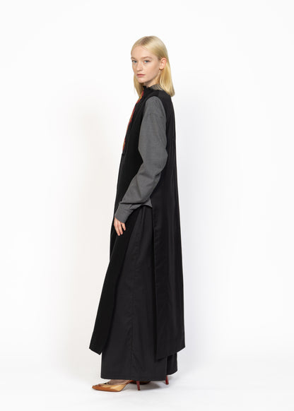 The Dress / Black Handwoven / Multicoloured Embroidery