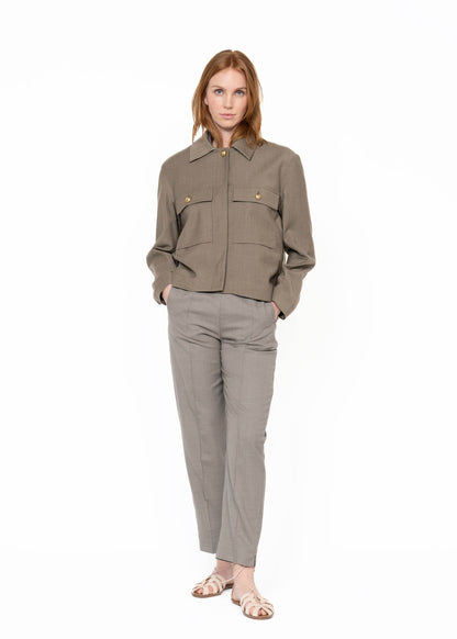 Her Easy Jacket / Embroidered Taupe