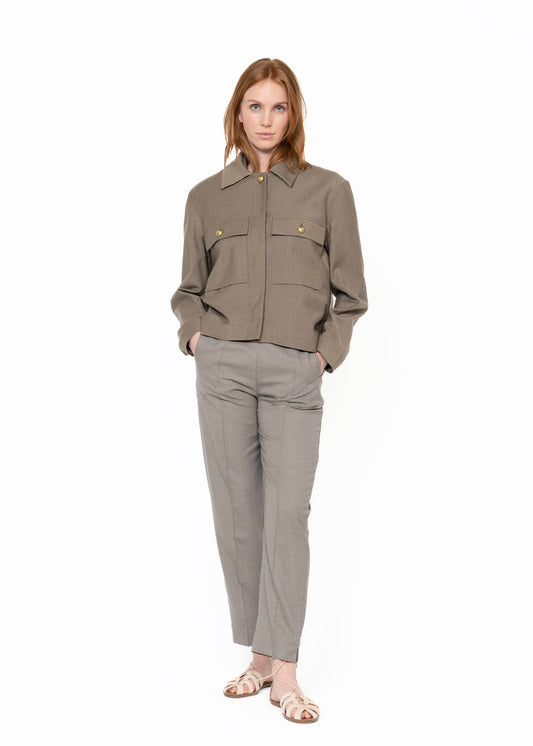 Her Easy Jacket / Embroidered Taupe