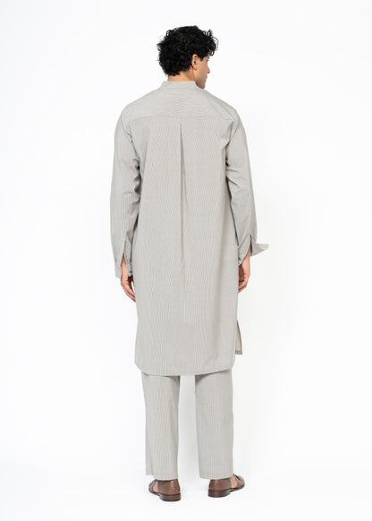 The Kaftan /  Dusty Sage / Pinstripe