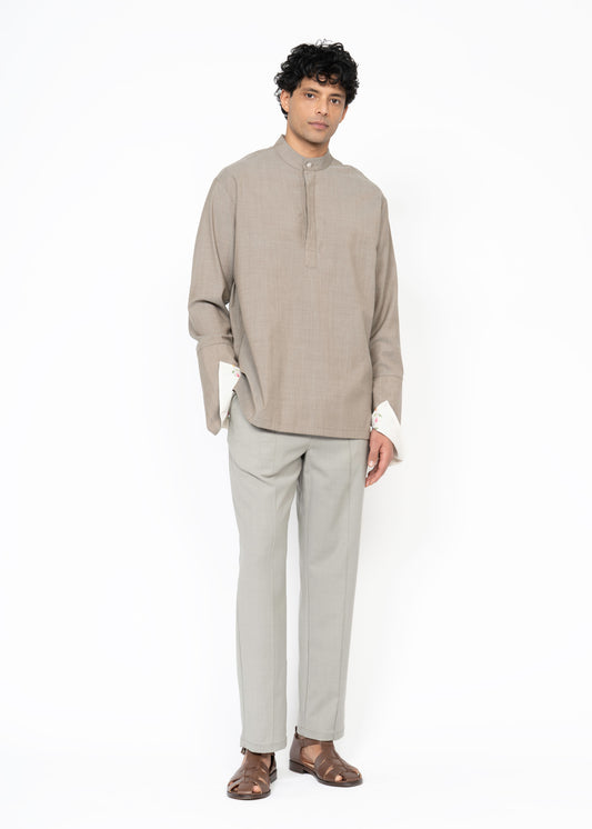 The Long Cuffs Shirt / Taupe