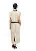 The Longline Gilet Beige Back