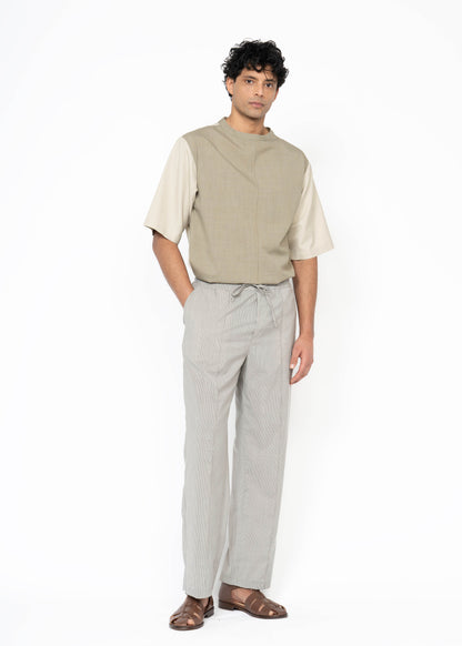 The Loose Fit Pants /  Dusty Sage / Pinstripe