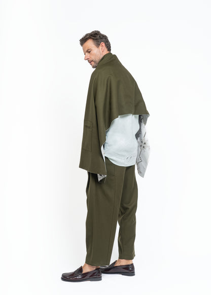 His Shawl Green Wool