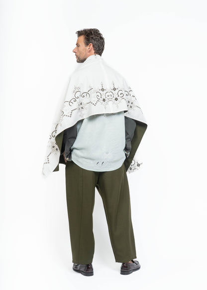 His Shawl Green Wool