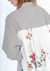 The Pleated Back Shirt / Embroidered Flowers