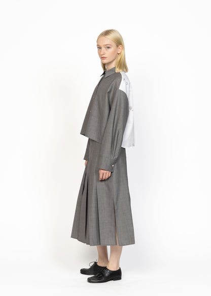 The Plissé Skirt Light Grey