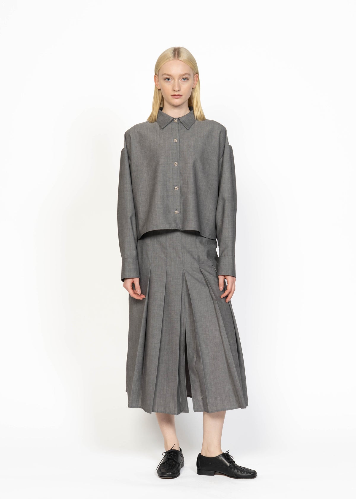 The Plissé Skirt Light Grey