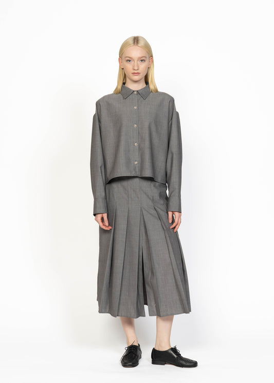 The Plissé Skirt Light Grey