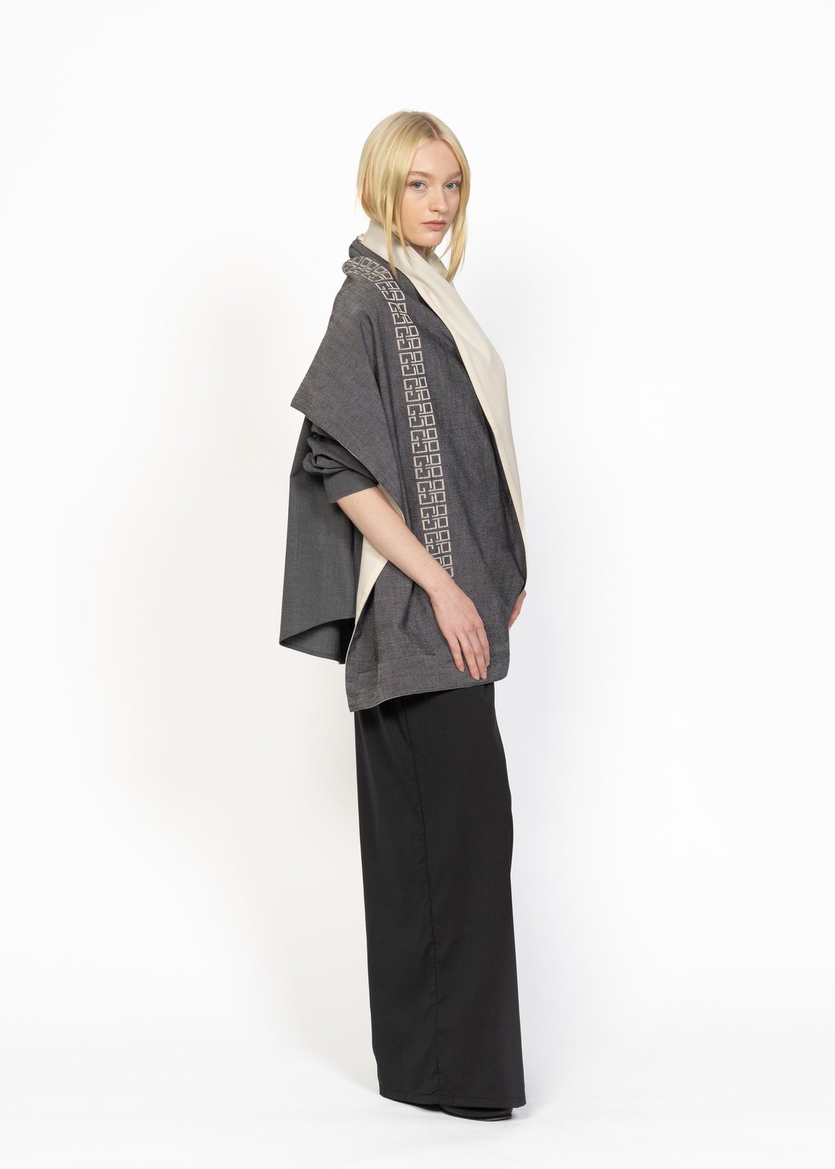 Her Shawl Double Face Grey/Beige
