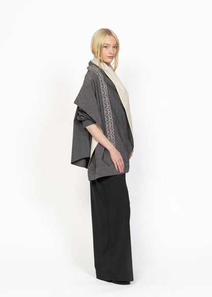 Her Shawl Double Face Grey/Beige