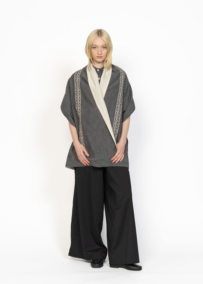 Her Shawl Double Face Grey/Beige