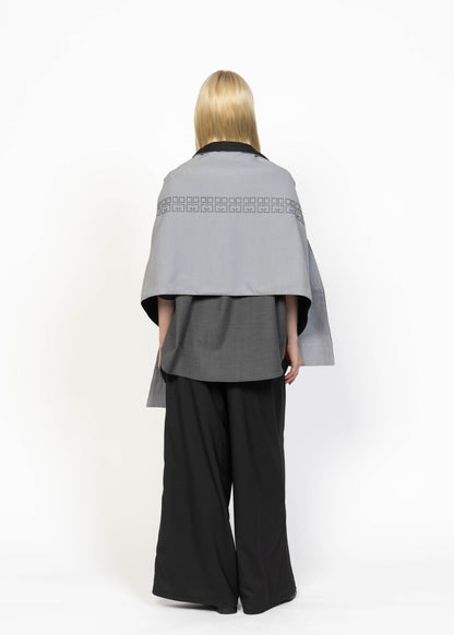 Her Shawl Double Face Light Grey/Carchoal