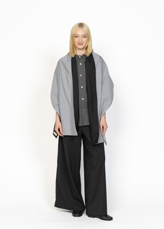 Her Shawl Double Face Light Grey/Carchoal