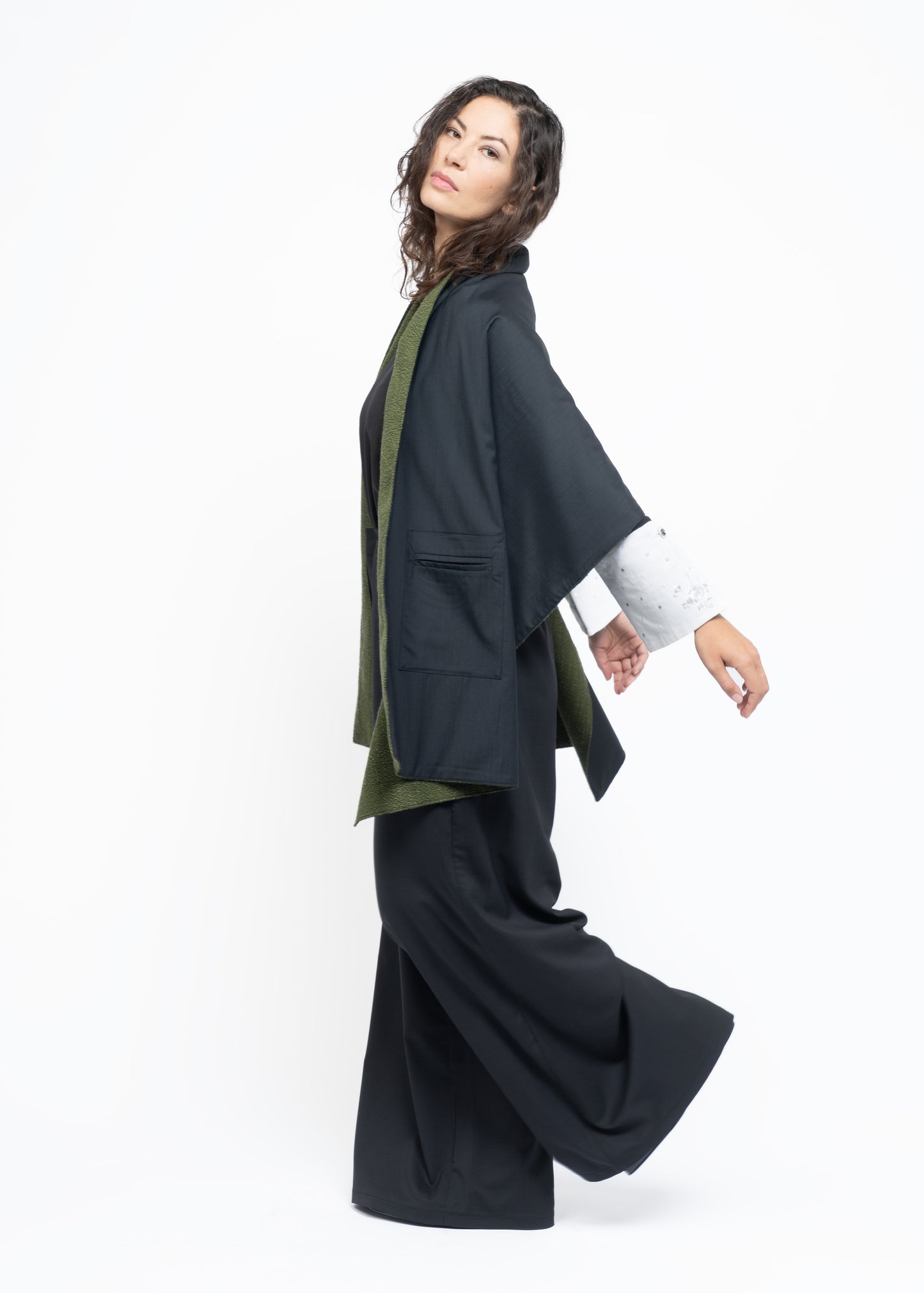 Her Shawl Handwoven Green Flamma