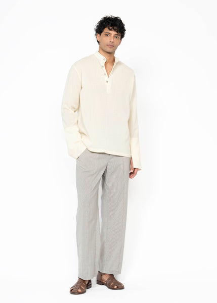 The Long Cuffs Shirt / Beige