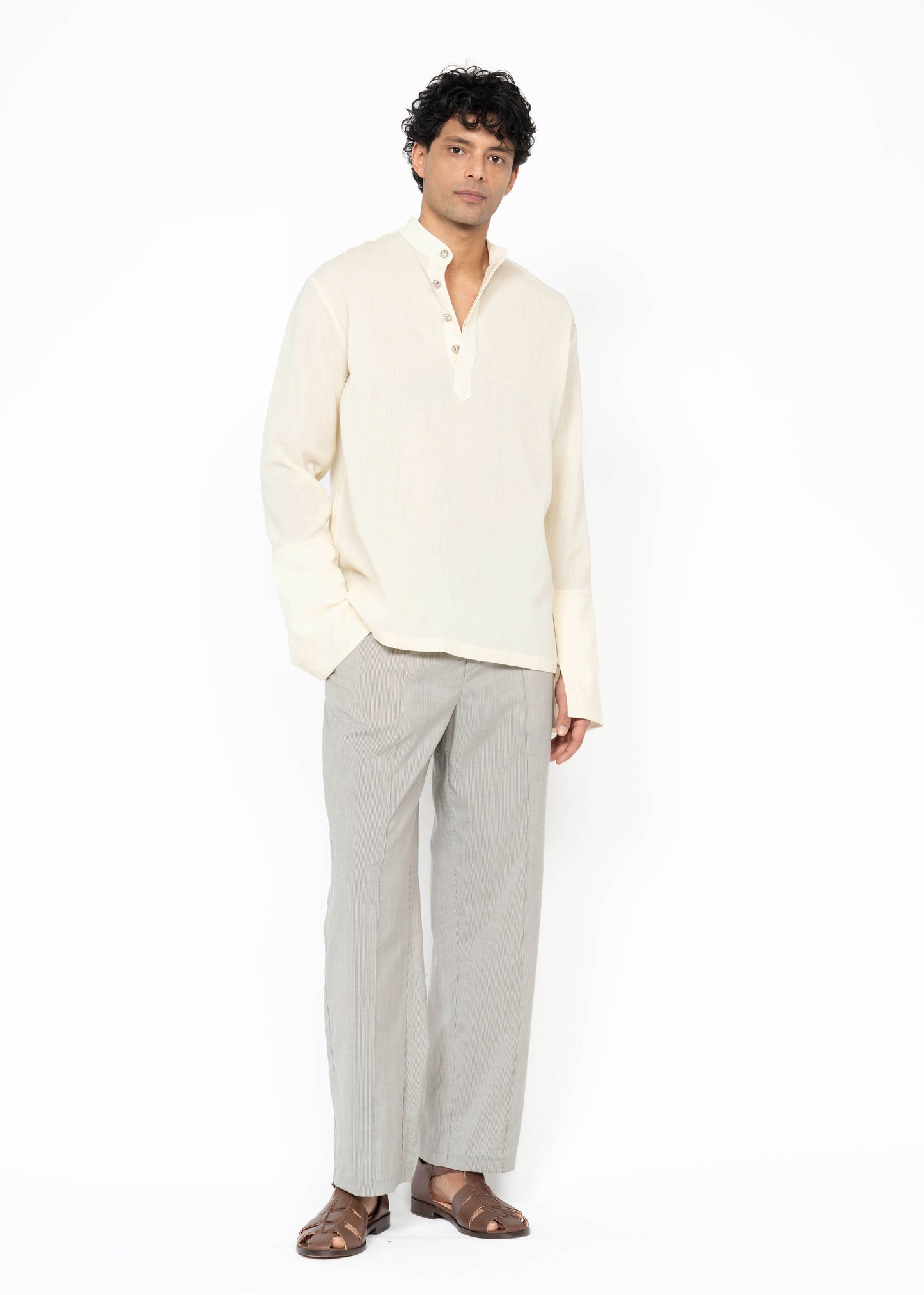 The Long Cuffs Shirt / Beige