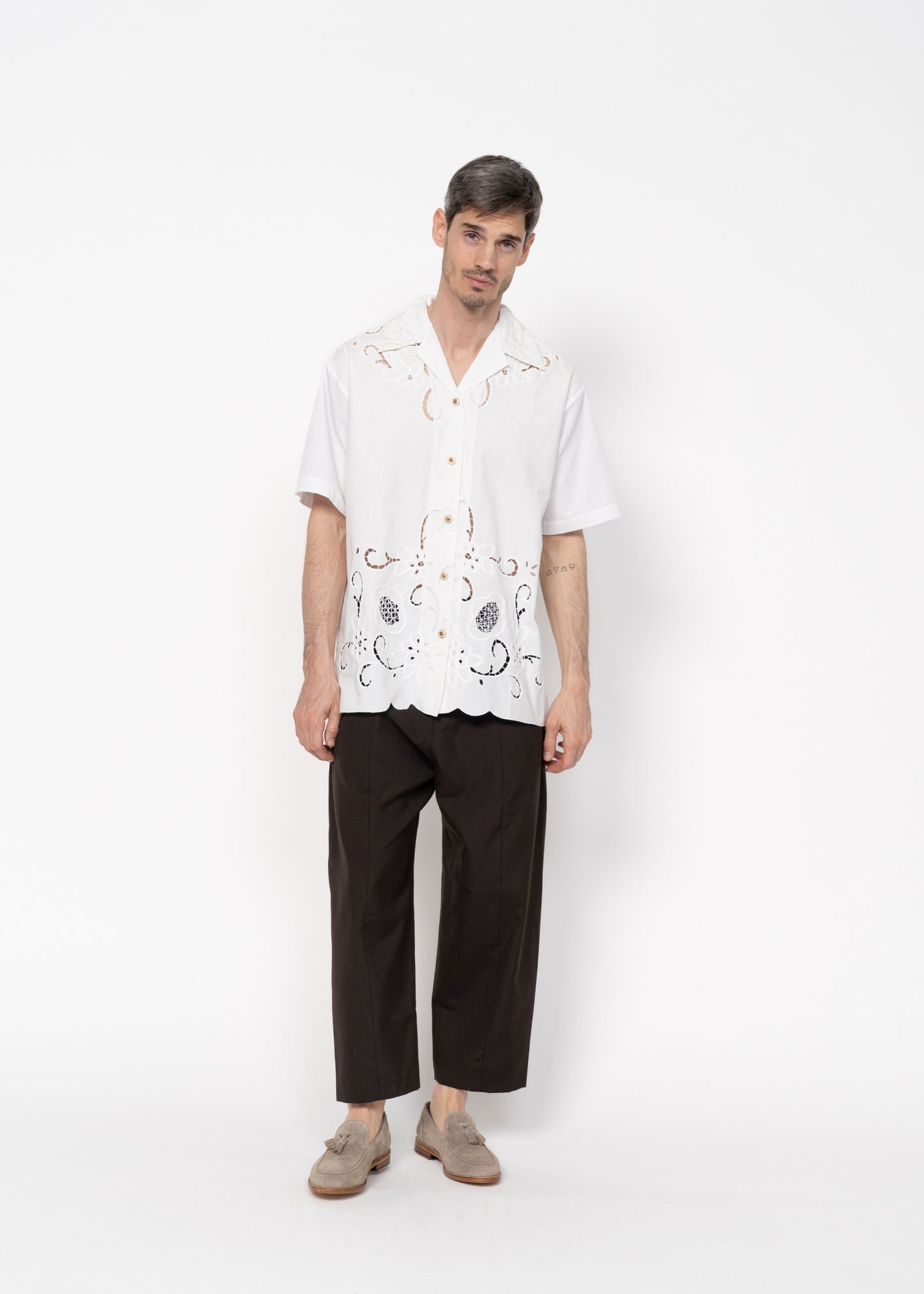 The André Shirt White Hellenic Lace