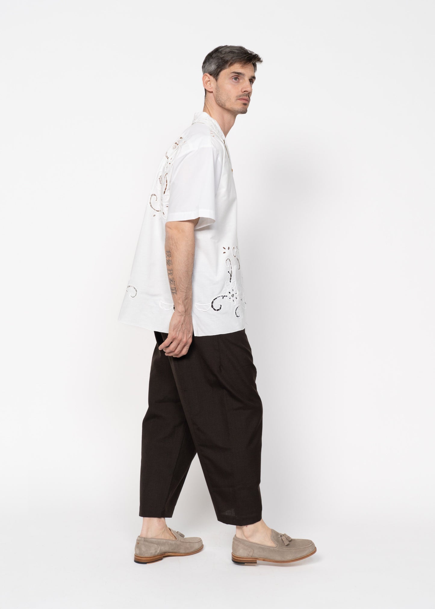 The André Shirt White Hellenic Lace