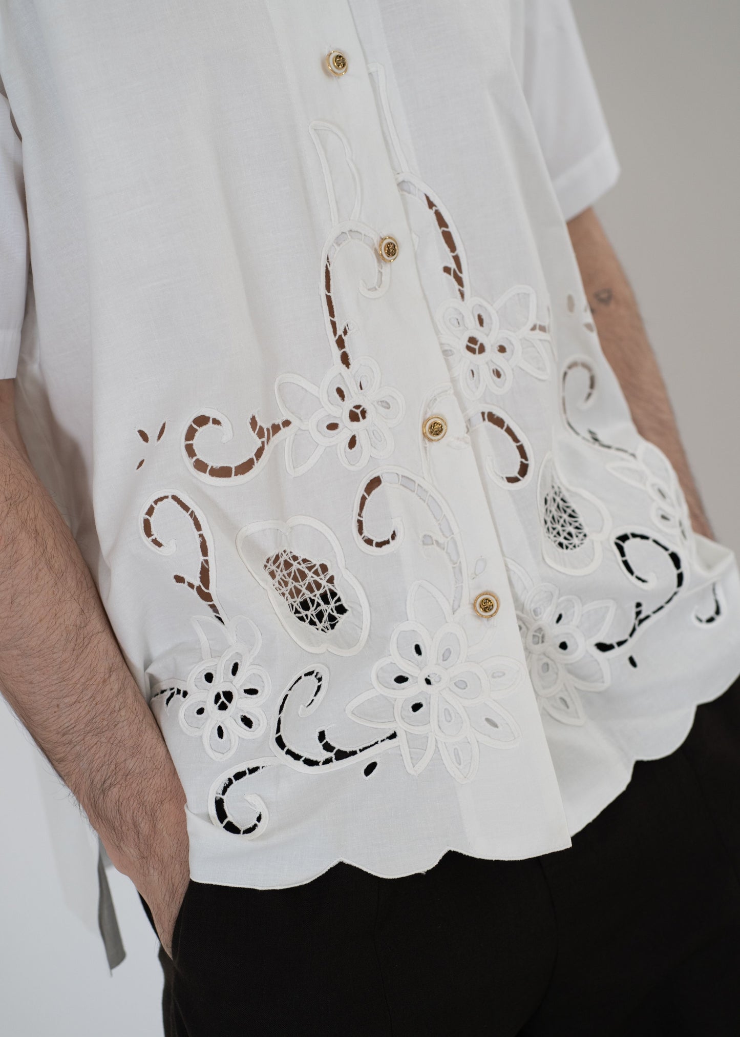 The André Shirt White Hellenic Lace