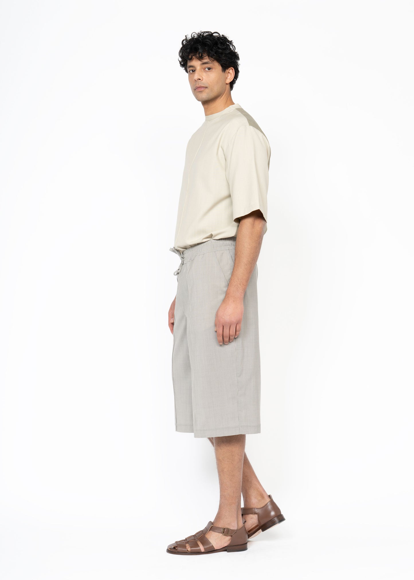 The Shorts / Loose Fit / Dusty Sage / Pinstripe