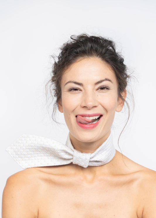 The Twilly Tie Boucle Off White
