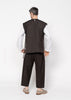 The Vest Brick Red German Embroidery / Brown Back