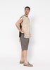 The Vest Beige with Embroidery and Brown Back
