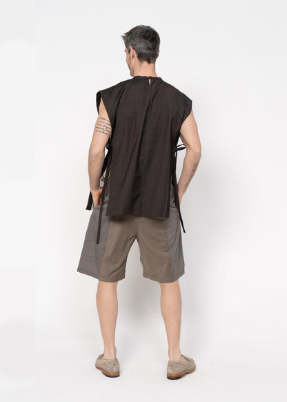 The Vest Brick Red German Embroidery / Brown Back