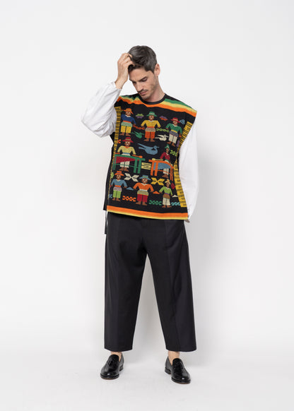 The Vest  Handwoven / Multicolored / Black Back