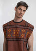 The Vest Brick Red German Embroidery / Brown Back
