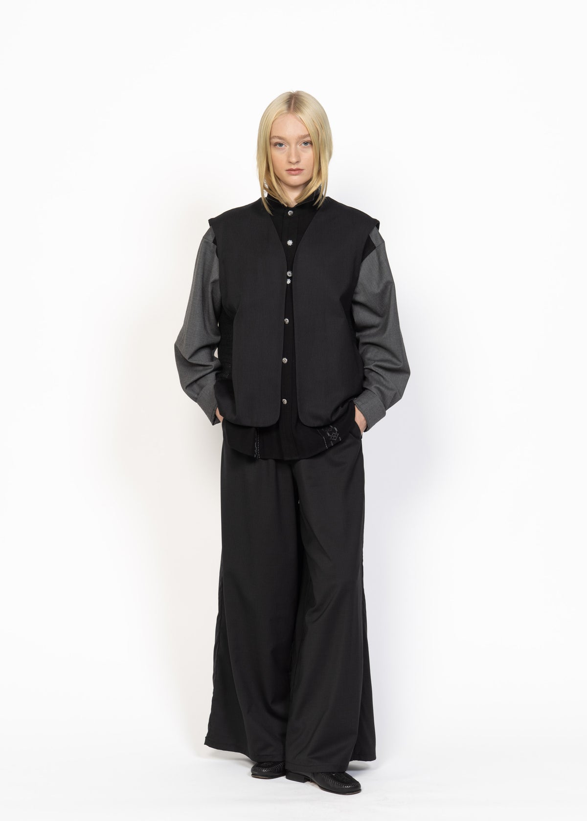 Her Gilet Black - Back Bouclé