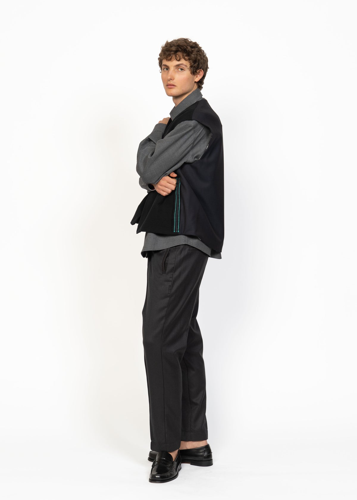 His Gilet Handwoven Front