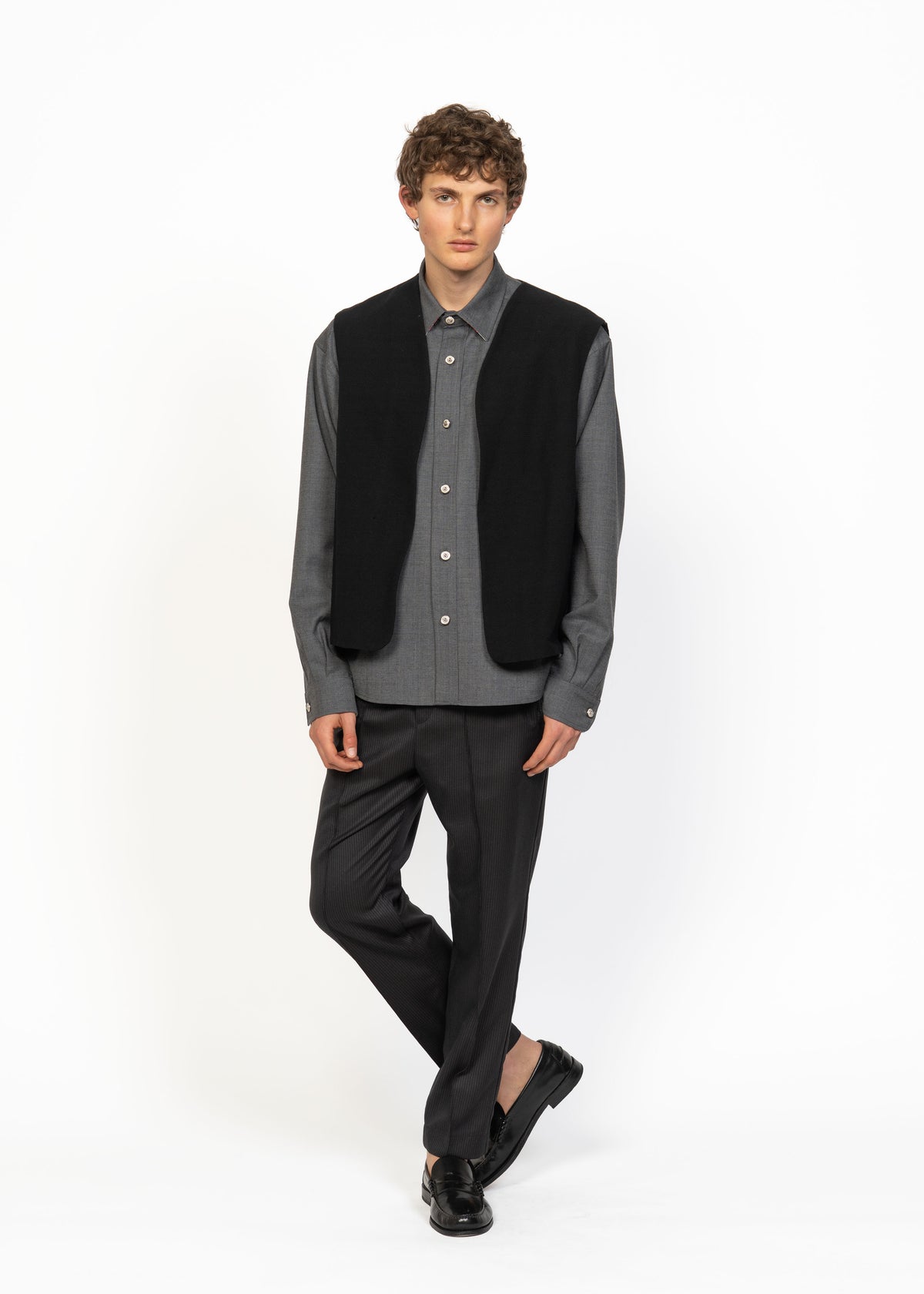 His Gilet Handwoven Front