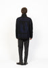 The Workwear Jacket Black - Handwoven Back Blue